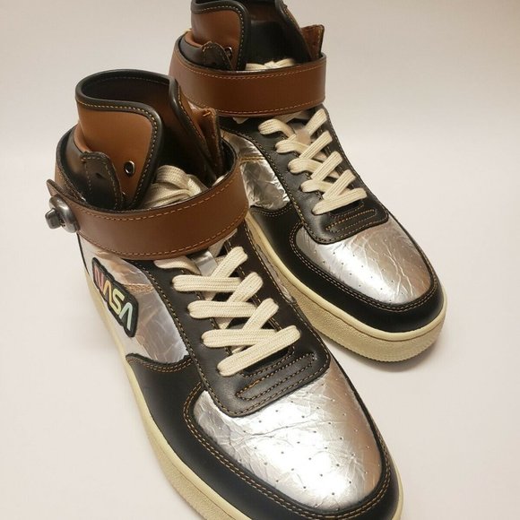 Coach NASA Space Collection Metallic Silver Hi Top - Picture 2 of 6